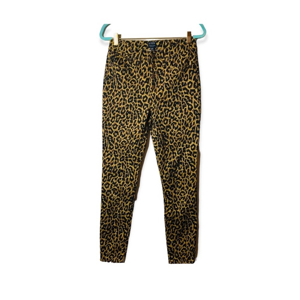 J Crew  Woman Size 28 Leopard 9" High-Rise Skinny Jean w/ Button Fly